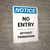 Notice: No Entry Without Permit - Portrait Wall Sign