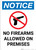 Notice: No Firearms Allowed Premises with Icon - Portrait Wall Sign