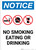 Notice: No Smoking Eating Or Drinking with Icons - Portrait Wall Sign
