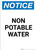 Notice: Non Potable Water - Portrait Wall Sign
