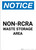 Notice: Non RCRA Waste Storage Area - Portrait Wall Sign