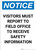 Notice: Visitors Must Report To Field Office for Safety Information - Portrait Wall Sign