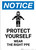 Notice: Protect Yourself Wear PPE with Icon - Portrait Wall Sign