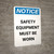 Notice: Safety Equipment PPE Storage Cabinet ANSI with Icon - Portrait Wall Sign