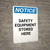 Notice: Safety Equipment - Portrait Wall Sign