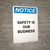 Notice: Safety Shoes Required In This Area with Icon - Portrait Wall Sign