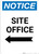 Notice: Site Office With Left Arrow - Portrait Wall Sign