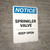 Notice: Sprinklers Throughout Building - Portrait Wall Sign
