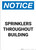 Notice: Sprinklers Throughout Building - Portrait Wall Sign