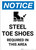 Notice: Steel Toe Shoes Required in This Area with Icon - Portrait Wall Sign