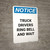 Notice: Truck Drivers Shut-Off Engine Set Brakes Wheel Chocks with Icons - Portrait Wall Sign