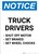 Notice: Truck Drivers Shut-Off Engine Set Brakes Wheel Chocks Bullet Points - Portrait Wall Sign