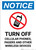 Notice: Turn Off Cellular Phones Pagers Other Wireless Devices No Cellphone Icon - Portrait Wall Sign