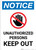 Notice: Unauthorized Persons Keep Out with Hand Icon - Portrait Wall Sign