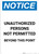 Notice: Unauthorized Persons No Permitted Beyond This Point - Portrait Wall Sign