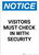 Notice: Visitors Must Check In With Security - Portrait Wall Sign