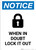Notice: When In Doubt Lock It Out Lock Icon - Portrait Wall Sign