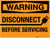 Warning: Disconnect Before Servicing - Wall Sign