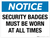 Notice: Security Badges Must Be Worn at All Times - Wall Sign