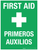First Aid (Bilingual- with white cross) - Wall Sign