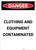 Clothing And Equipment Contaminated - Portrait Wall Sign