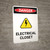 Electrical Closet with Hazard Icon - Portrait Wall Sign