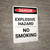 Explosive Hazard No Smoking - Portrait Wall Sign