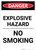 Explosive Hazard No Smoking - Portrait Wall Sign