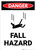 Fall Hazard with Icon - Portrait Wall Sign