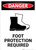 Foot Protection Required with Icon - Portrait Wall Sign