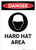 Hard Hat Area with Icon - Portrait Wall Sign