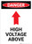 High Voltage Above With Arrow - Portrait Wall Sign
