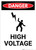 High Voltage with Icon - Portrait Wall Sign