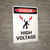 High Voltage With Lightning Bolts Graphic - Portrait Wall Sign