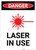 Laser In Use with Icon - Portrait Wall Sign