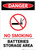 No Smoking Battery Storage with Icon - Portrait Wall Sign