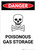 Danger: Poisonous Gas Storage with Icon - Portrait Wall Sign