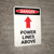 Danger: Power Lines Above Arrow Up - Portrait Wall Sign
