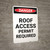 Roof Access Permit Required - Portrait Wall Sign