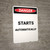 Starts Automatically - Portrait Wall Sign