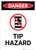 Tip Hazard with Icon - Portrait Wall Sign