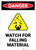Watch For Falling Material with Hazard Icon - Portrait Wall Sign
