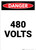 480 Volts - Portrait Wall Sign