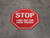 Stop Look Out For Fork Trucks Floor Sign
