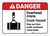 Danger: Overhead Crane Crush Hazard with Icon ANSI Landscape