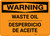Warning: Waste Oil Bilingual Spanish Landscape