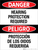 Danger: Hearing Protection Required - Bilingual Wall Sign