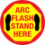 Arc Flash Stand Here Floor Sign