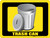 Trash Can (Yellow Rectangle) - Floor Sign