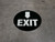 Glow: Exit Arrow Down (Black Circle) - Floor Sign